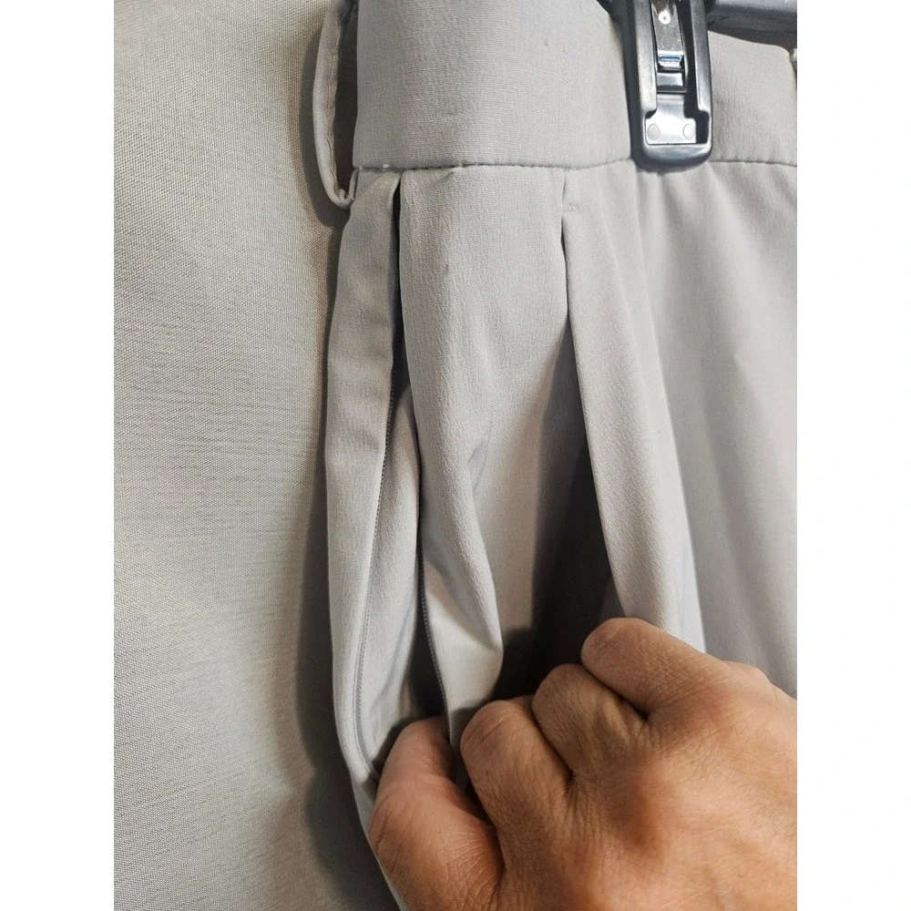 Stafford Mens Classic Fit Dress Pants Light Gray Performance Stretch 44x32